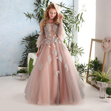 Load image into Gallery viewer, Robe De Soiree New Puffy Sleeves A-Line Long Prom Dress Luxury Palace Princess Lace Flower Banquet Dreamlike Party Evening Gowns